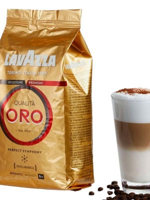 Кава в зернах Lavazza Qualita Oro 1 кг Зернова кава арабіка в пачці Лавазза