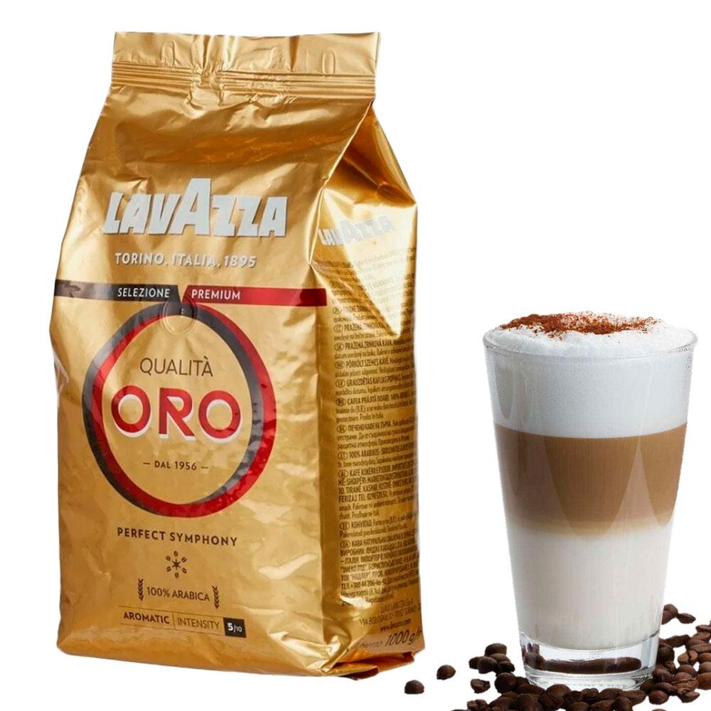 Кава в зернах Lavazza Qualita Oro 1 кг Зернова кава арабіка в пачці Лавазза