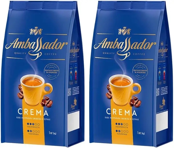 Набір кави в зернах Ambassador Crema 2кг + ПОДАРУНОК - Зображення 3
